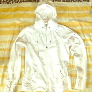 Athleta White Zip-up Hoodie